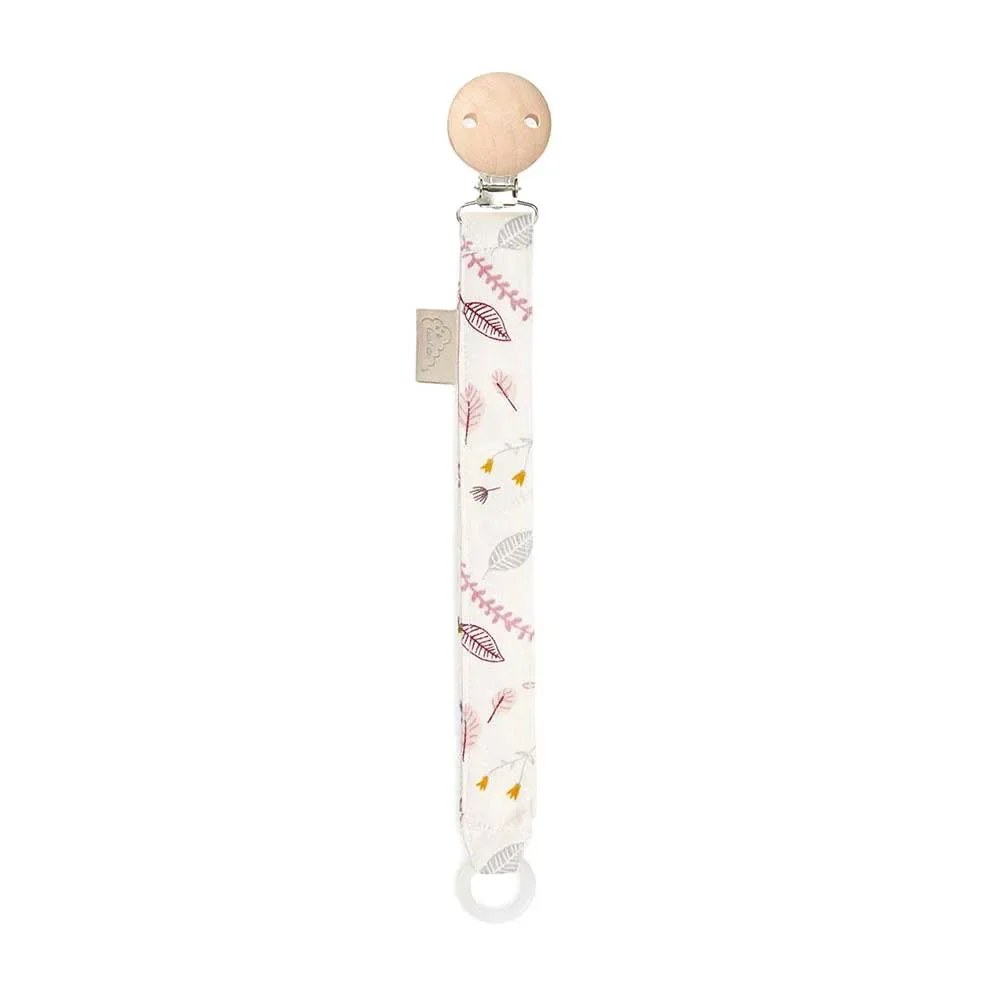Cam Cam Schnullerkette Blätter rosa