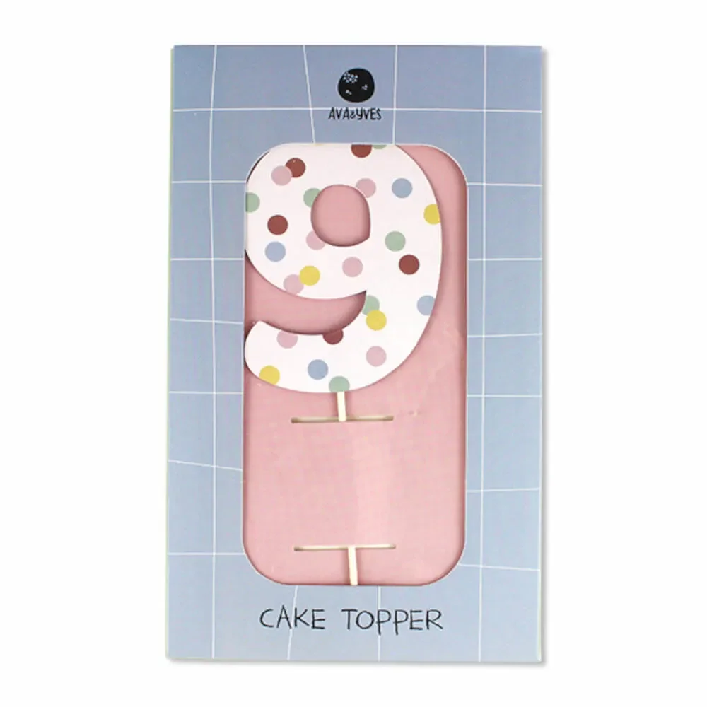 Ava & Yves Cake Topper Zahl "9"