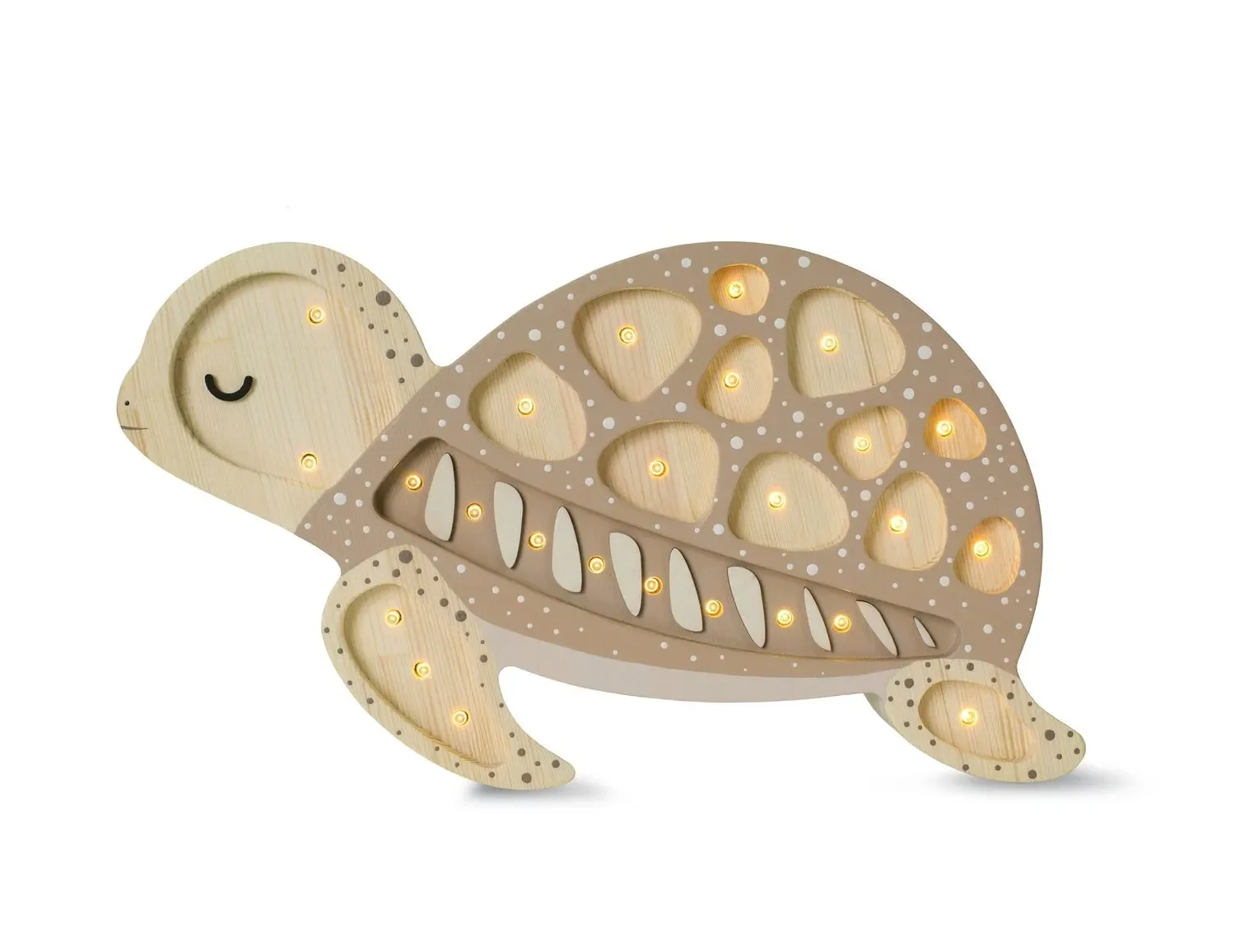 Little Lights Nachtlicht Kinder, Nachtlampe Schildkröte - 100% Kiefernholz natur, Farbe: Sanddüne