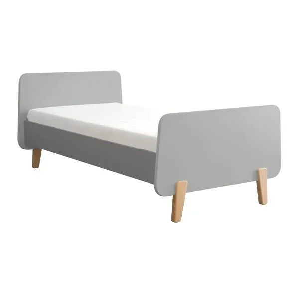 Laurette Kinderbett "MM" mit Holzfüssen 90 x 190, Farbe: Gris