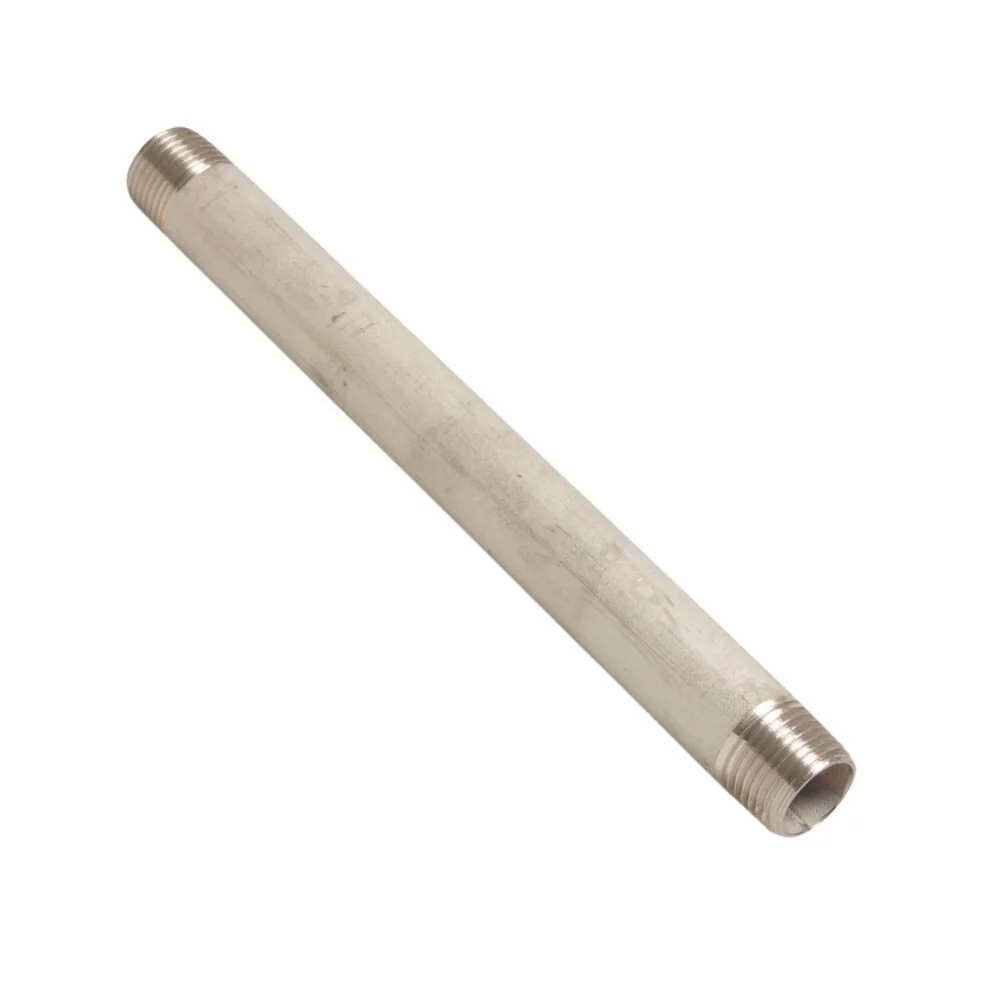 "Edelstahl Rohrnippel, 1/2 Zoll, 80mm, Gewindefitting, V4A image"