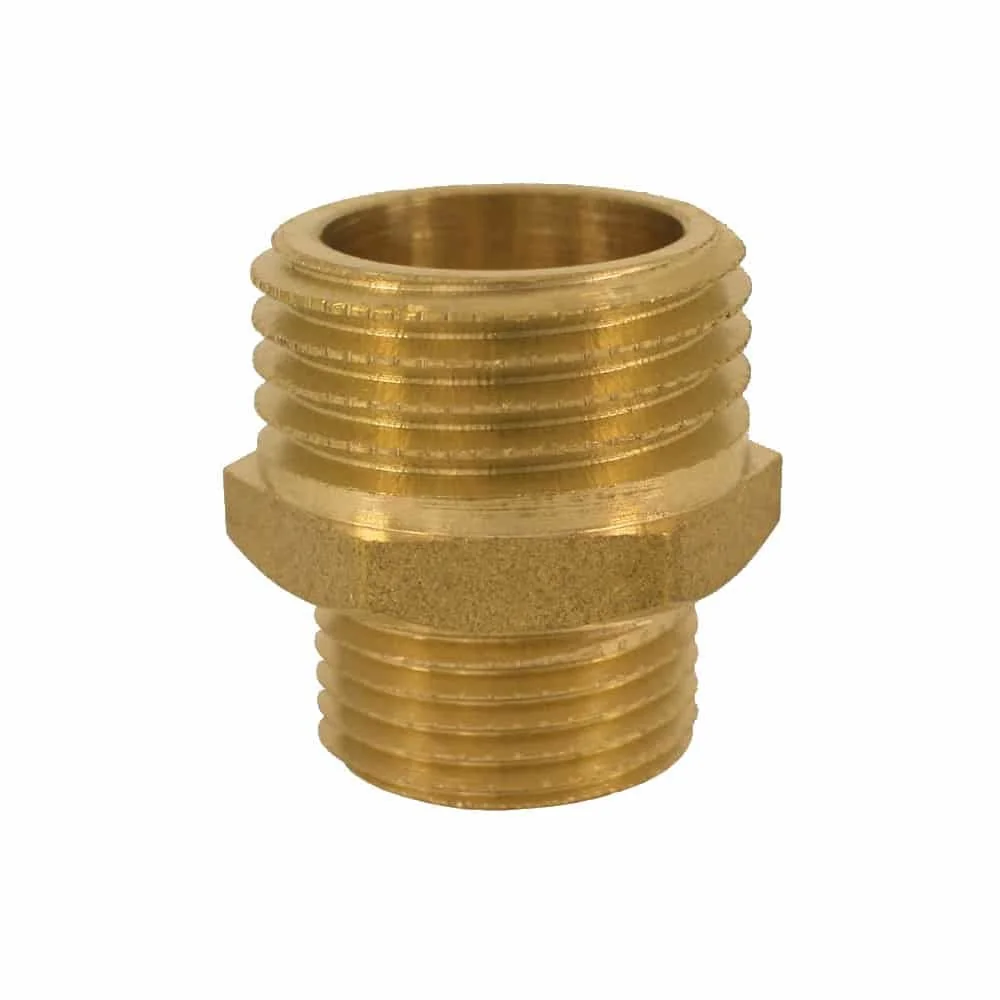 "Doppelnippel Messing, Gewindefitting reduziert 1" AG x 1 1/2" AG image"