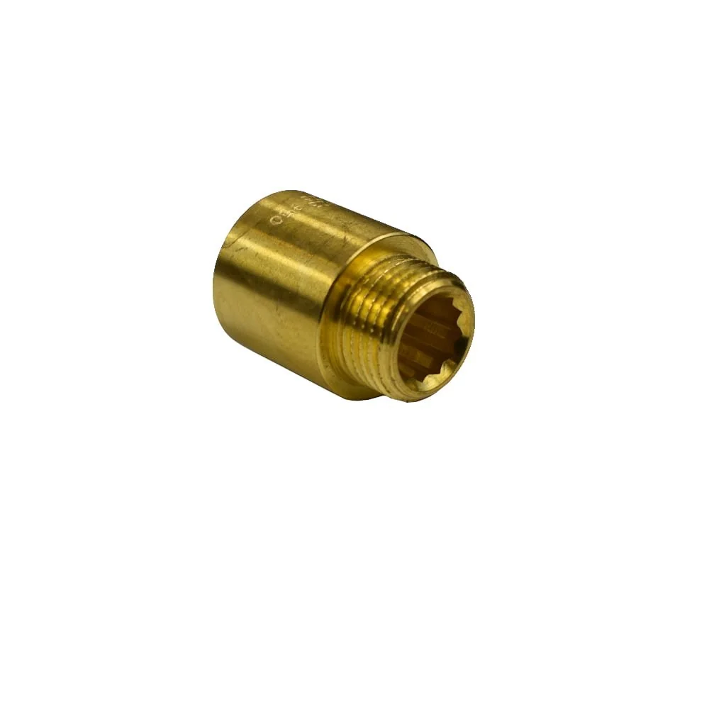 "Hahnverlängerung, Gewindefitting Messing, 1/2 Zoll AG x 1/2 Zoll IG, 25 mm image"