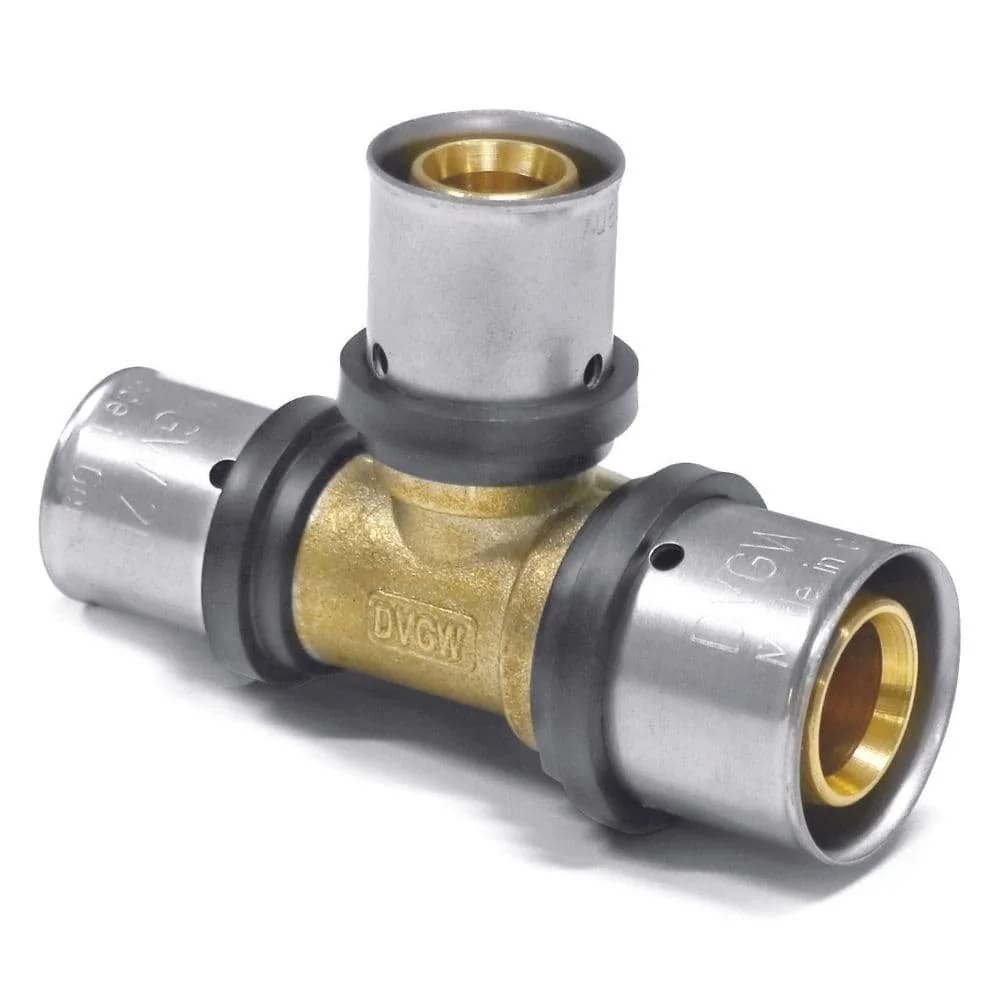 Pressfitting, T-Stück reduziert 32mm, 20mm, Rohrverbinder, DVGW