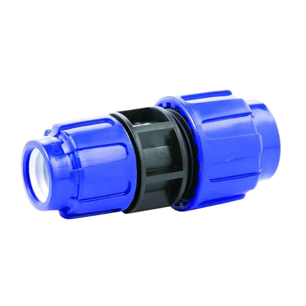 PE Rohr Verschraubung reduziert, 40 x 32 mm, Rohrkupplung