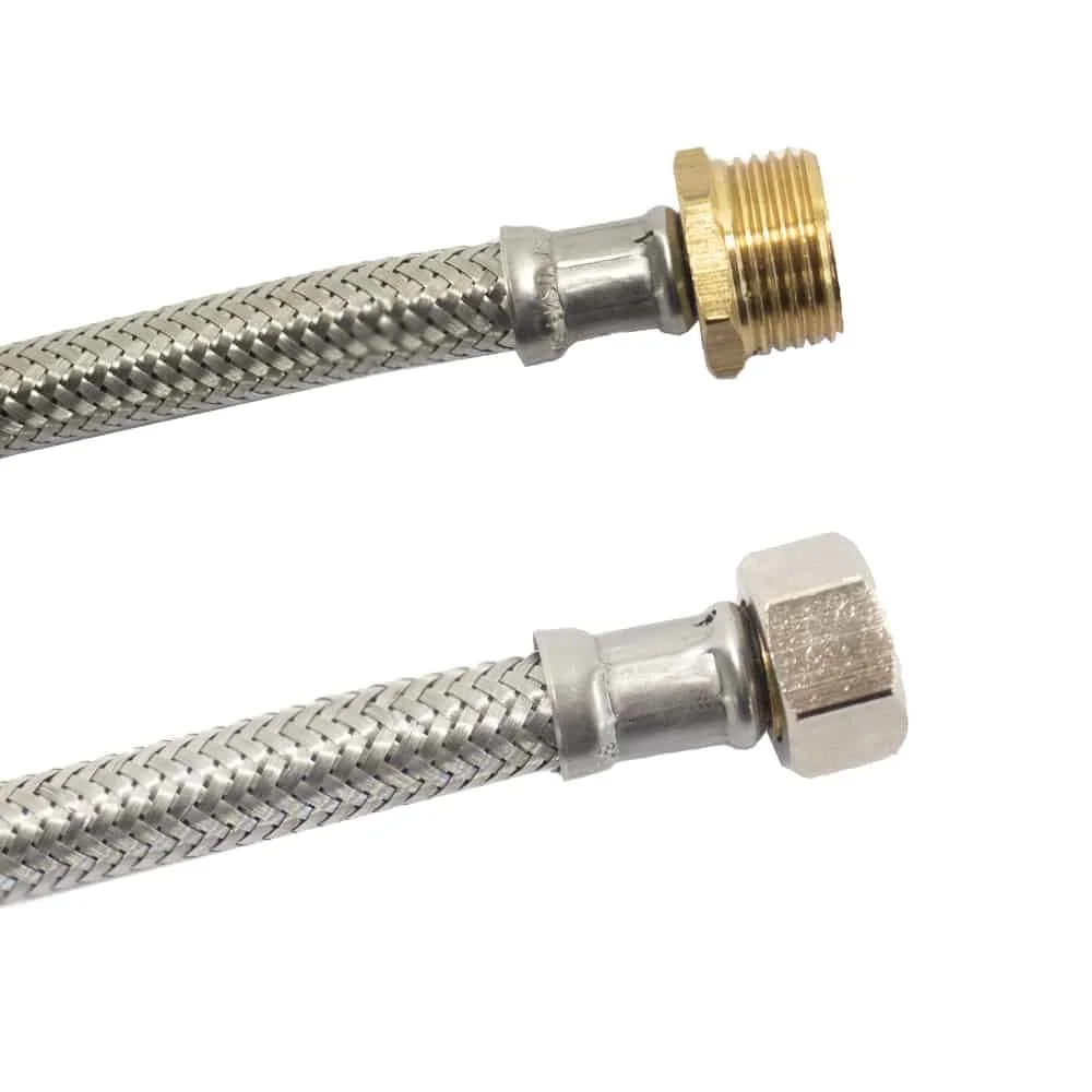 "Panzerschlauch, Edelstahl, Flexschlauch, 1/2" AG x 3/8" ÜM, 1500mm, DN8, DVGW image"