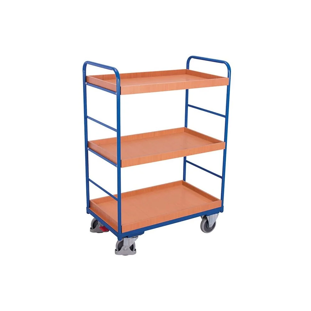 "Etagenwagen hoch 3 Tabletts 250 kg Traglast Typ XL + EasySTOP image"