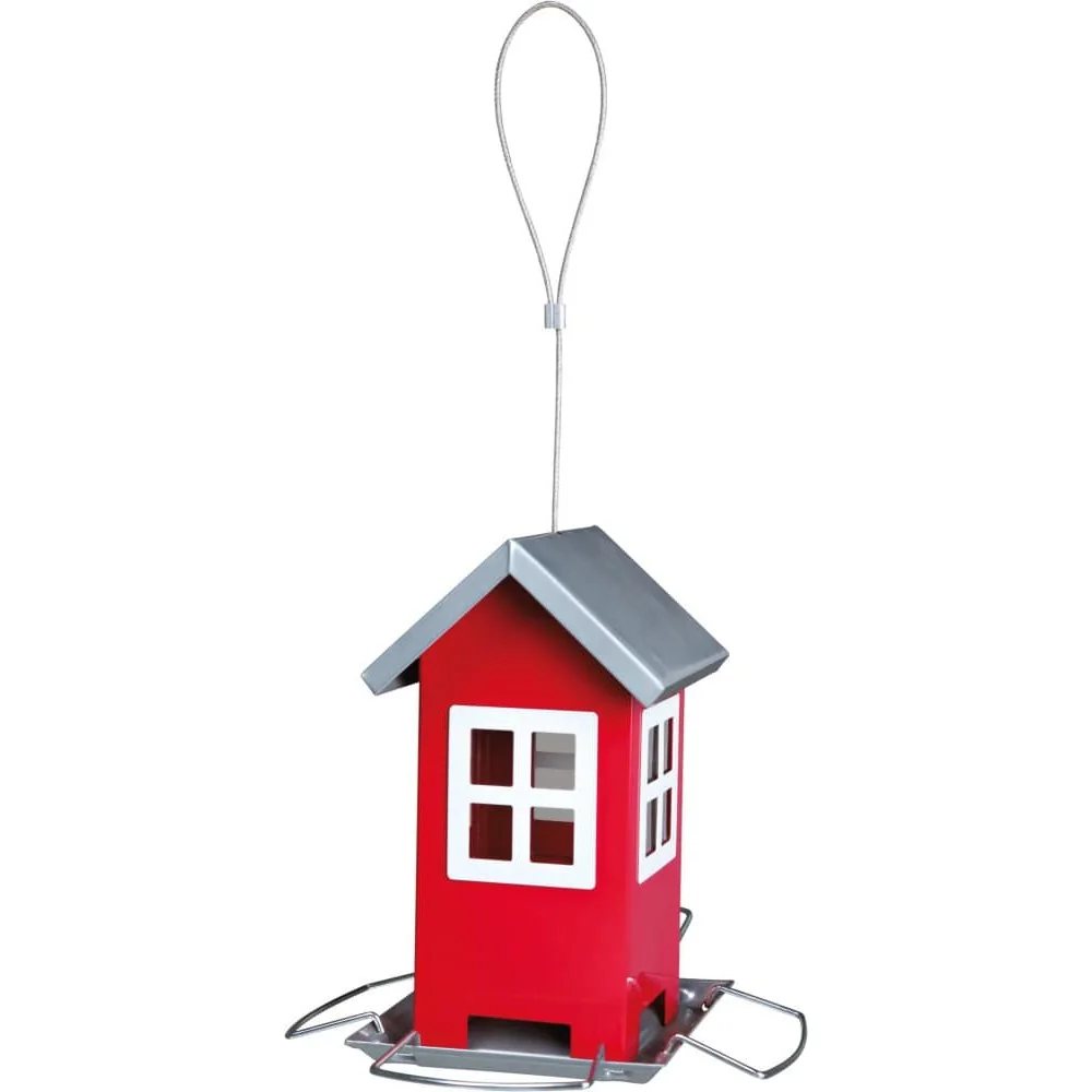 "Futterhaus, Vogelhaus zum Aufhängen, rot, Metall image"