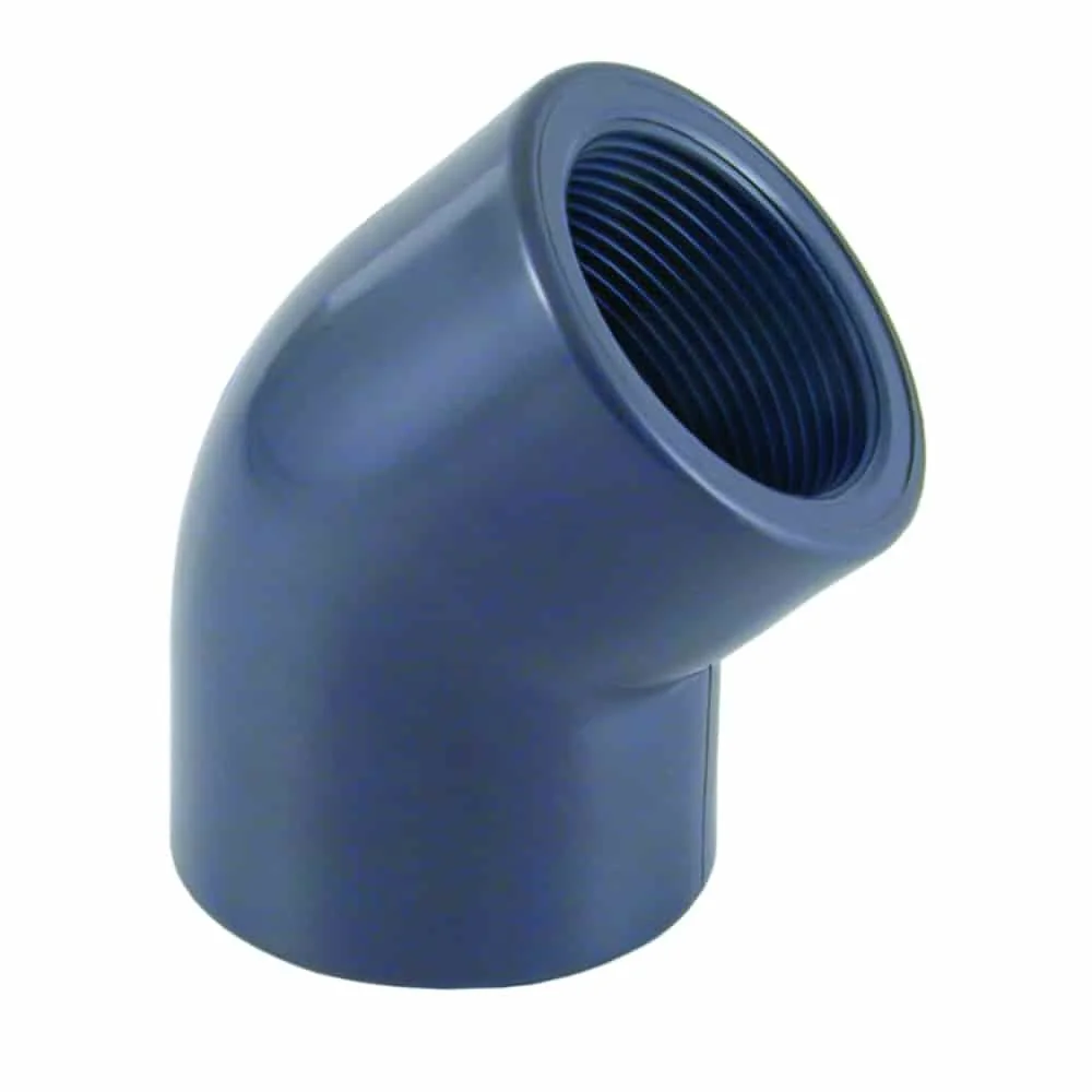 PVC Winkel 45 Grad, Muffe, IG 40 mm, PN10