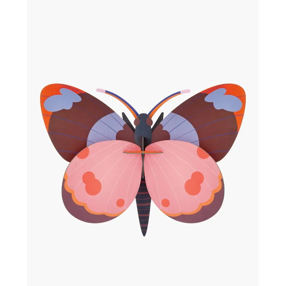 3D Schmetterling rosa Pappe