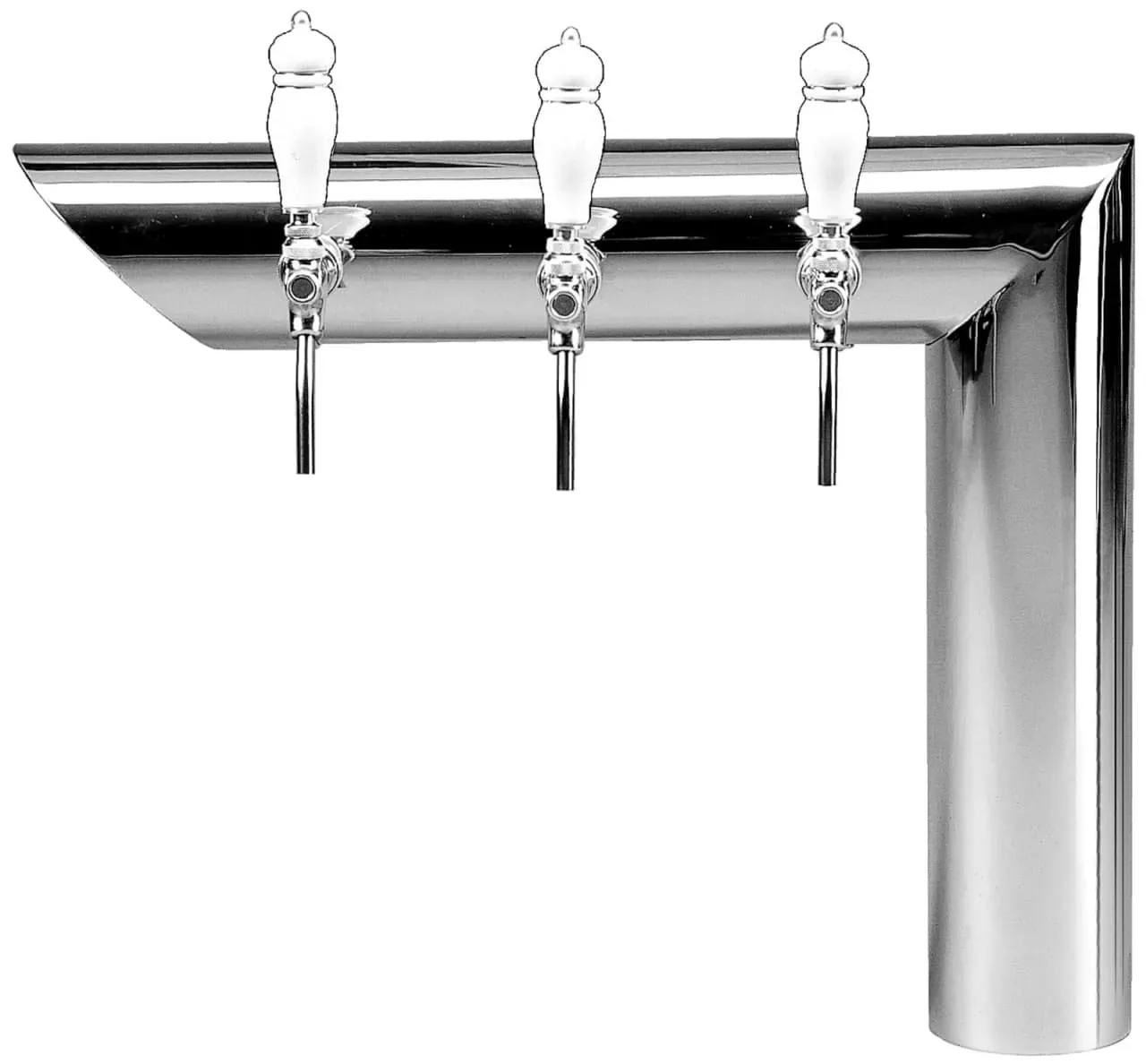 "Schanksäule, Bierzapfsäule 4-leitig, CNS Matt - Geschliffen, Elegante & Hochwertige für Bars & Restaurants image"