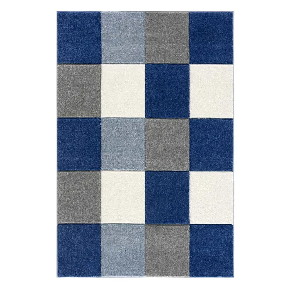 Livone Kinderteppich Patchwork blau, Teppichgrösse: 120 x 180 cm