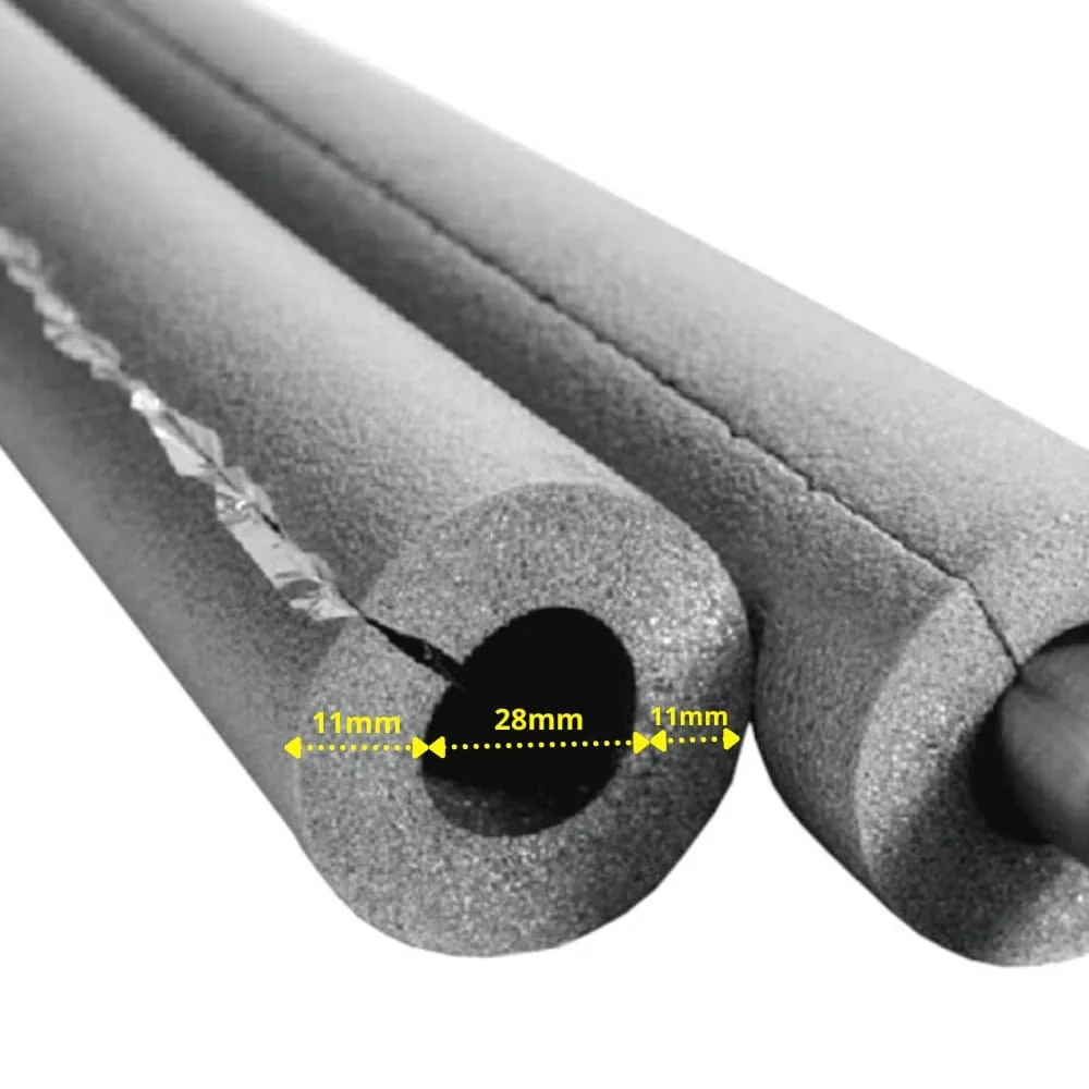 AEROFLEX® SH XT Rohrisolierung, Rohrdämmung - 2 m, selbstklebend, flexibles Dämmmaterial aus geschlossenzelligem Schaumkautschuk, schwarz - 28 x 10 mm
