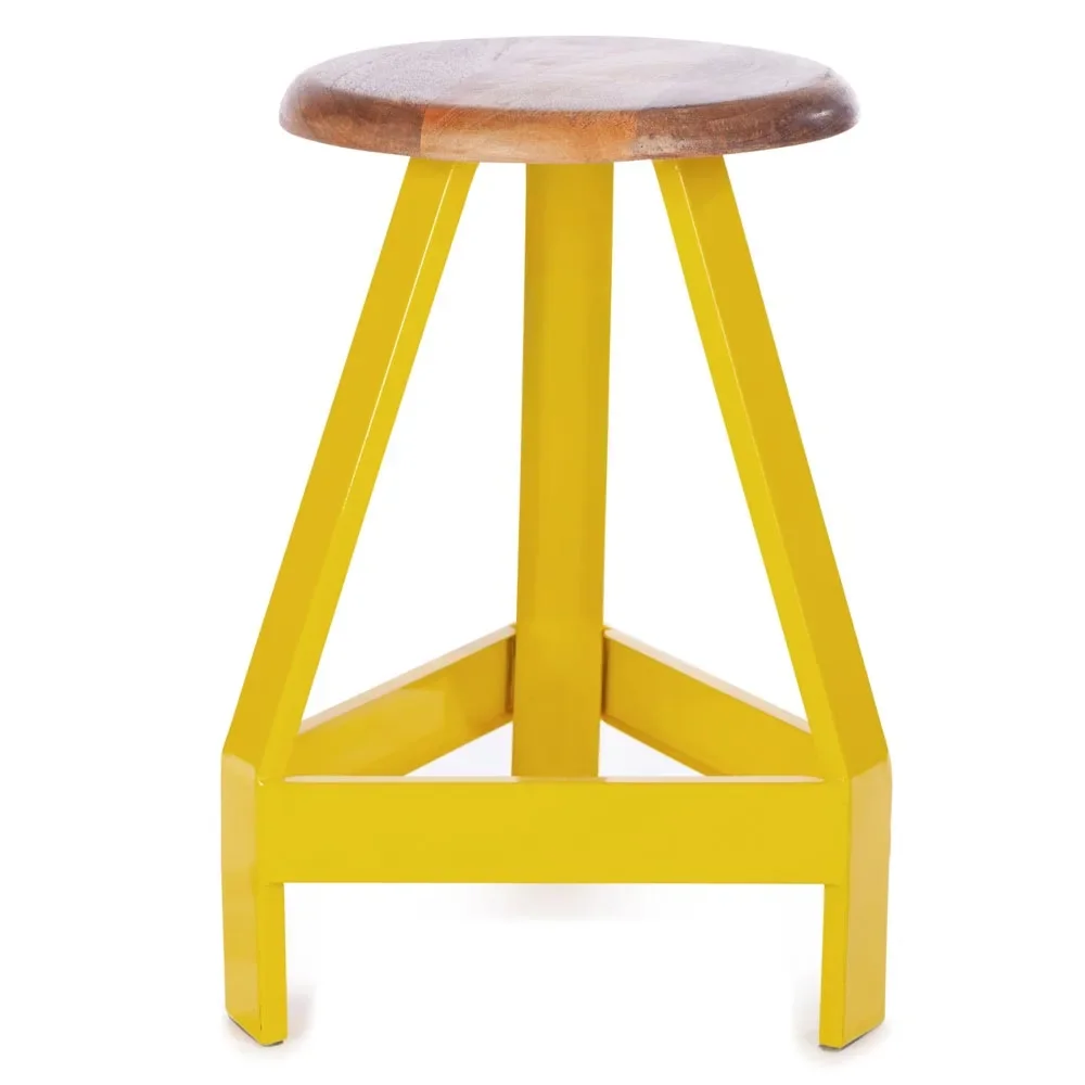 "Kidsdepot Hocker Metall Holz gelb image"