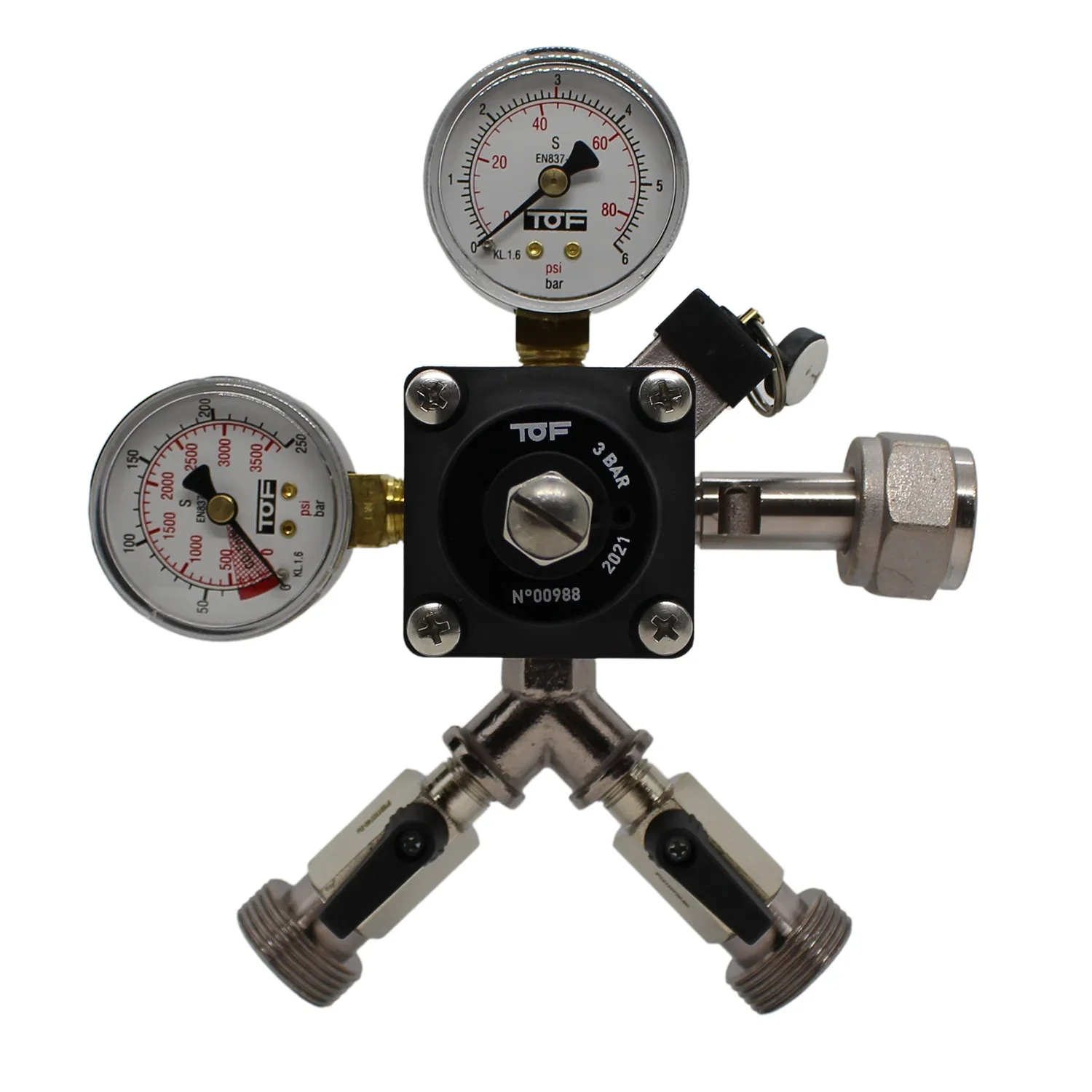 Druckminderer, Druckregler, Druckreduzierventil - CO2 für Bier Zapfanlage 3 bar,
