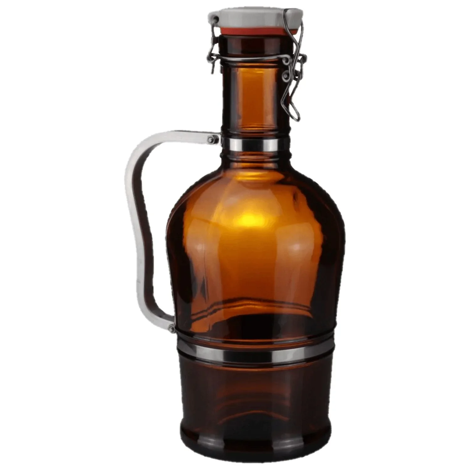 "Biersiphon 2L, Braun - Glaskaraffe für Selbstgebrautes Bier - Stilvolle Präsentation & Einfaches Abfüllen image"