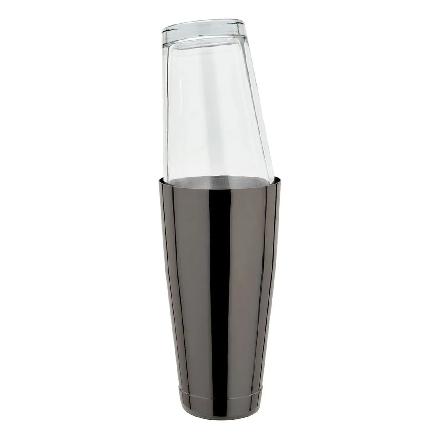 "Boston Shaker, Edelstahl, GMB, Gunmetal black mit original amerikanischen Mixing Glas, 28oz image"