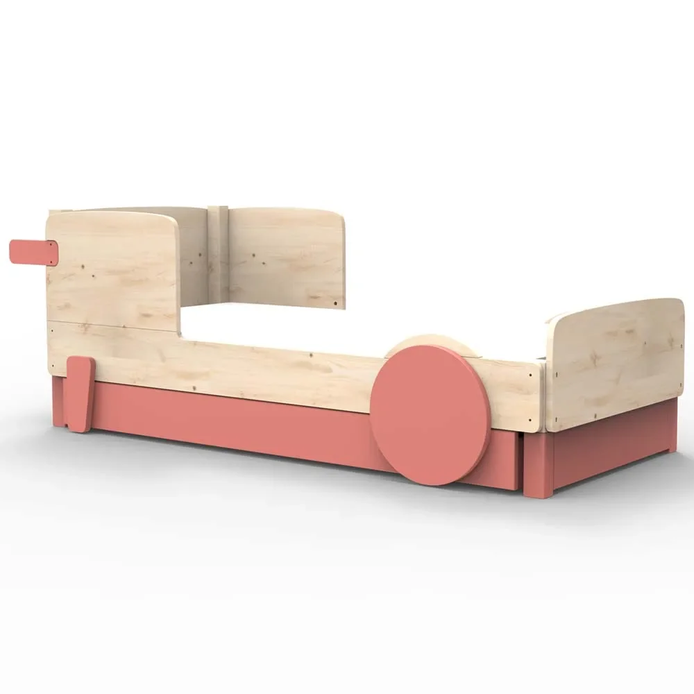 Mathy by Bols Einzelbett "Discovery" mit Bettschublade, Farbe Elemente: coral