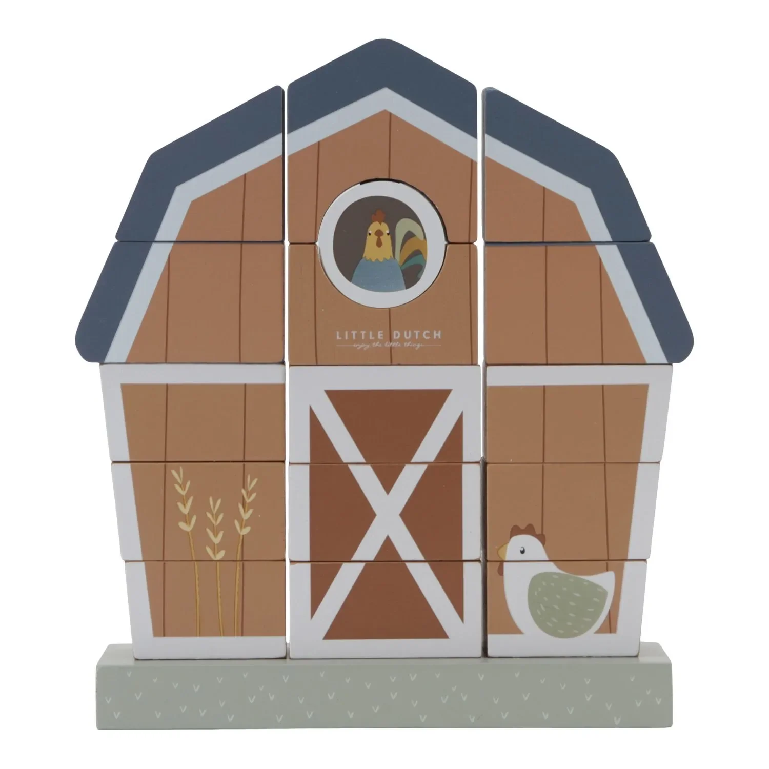 "Little Dutch Stapelspiel Bauernhaus Little Farm, 20x5x18,5x5,5 image"