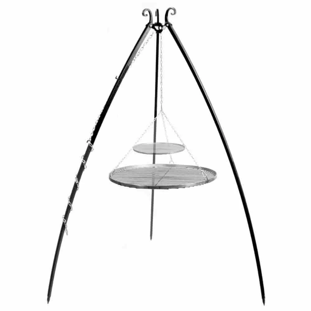 Schwenkgrill, Dreibein Grill, Gartengrill, Doppelrost, 200cm