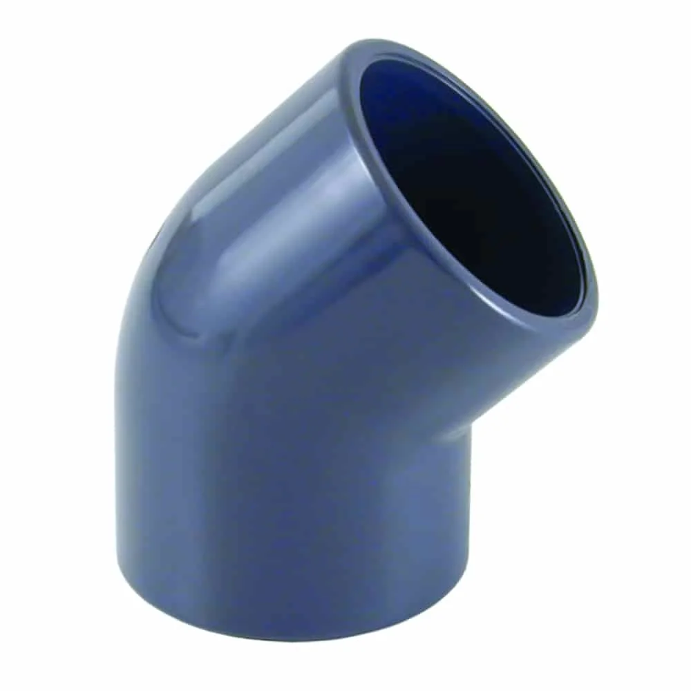 PVC Winkel 45 Grad, PVC Fitting 20mm, PVC-U Muffe, PN16