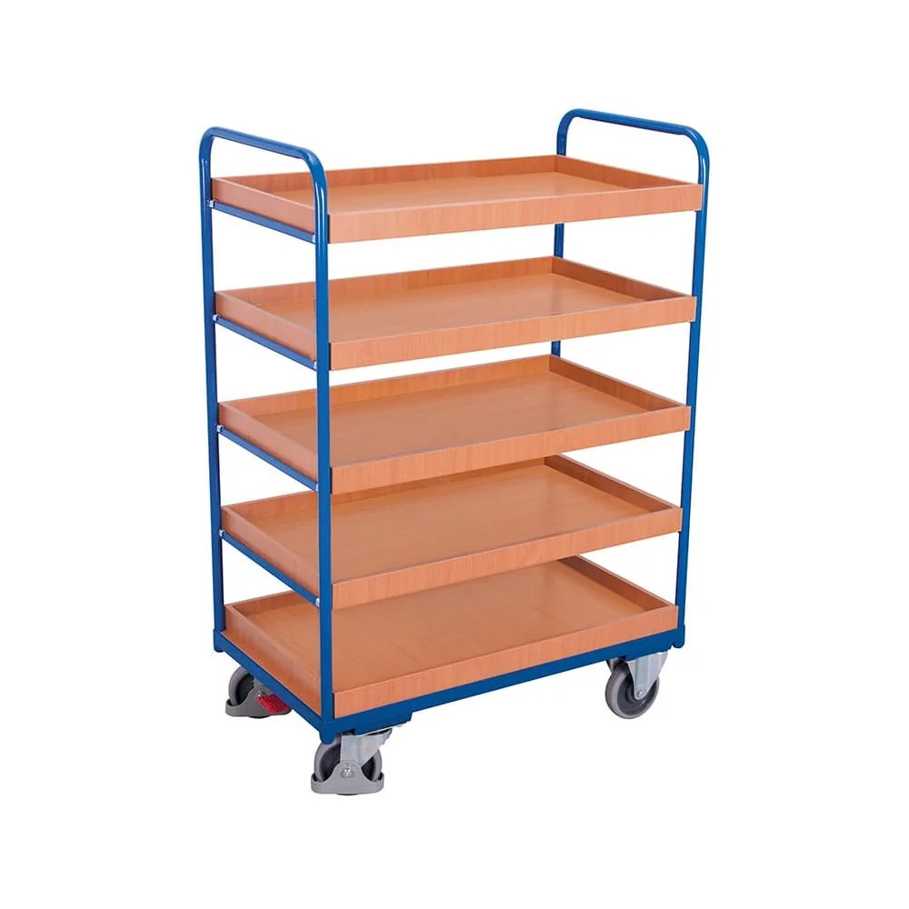 "Etagenwagen, Werkstattwagen, 5 Tabletts, 250 kg Traglast, Rollen mit EasySTOP image"