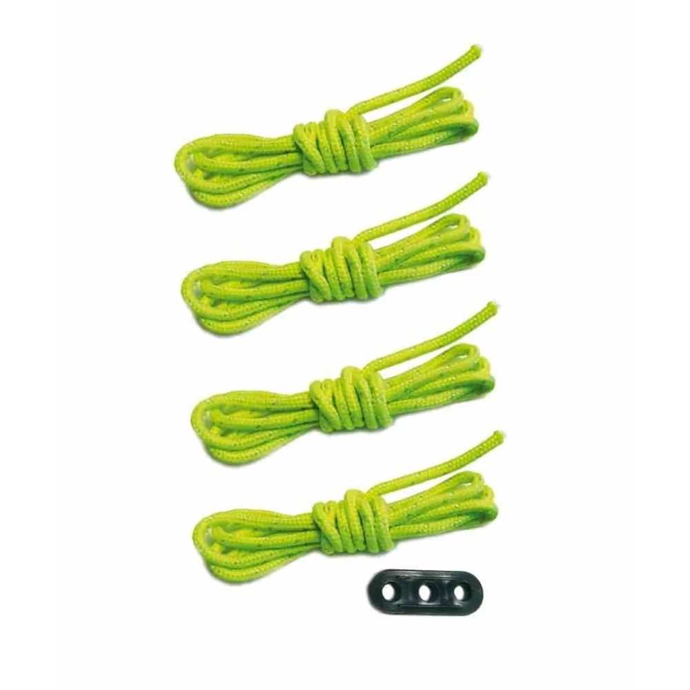Abspannleinen Set, 4x Zelt Abspannleinen 3m, reflektierend, Dreichlochspanner