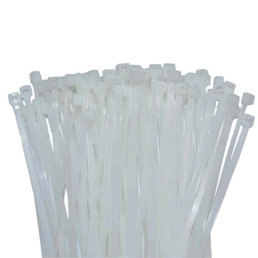 Kabelbinder 250x7,6mm, 100 Stück, natur weiss, PA6.6, Standard Kabelbinder