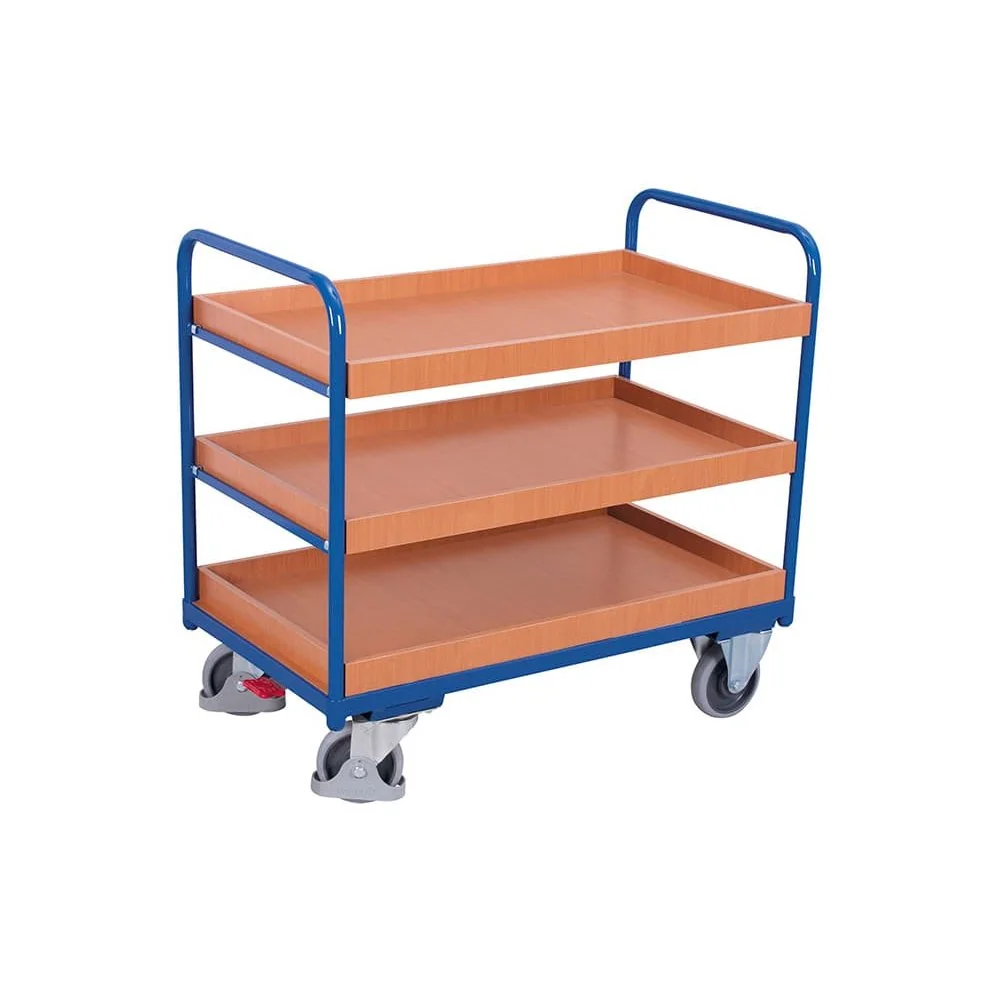 Etagenwagen mit 3 Tabletts 250 kg Traglast Typ XL + EasySTOP