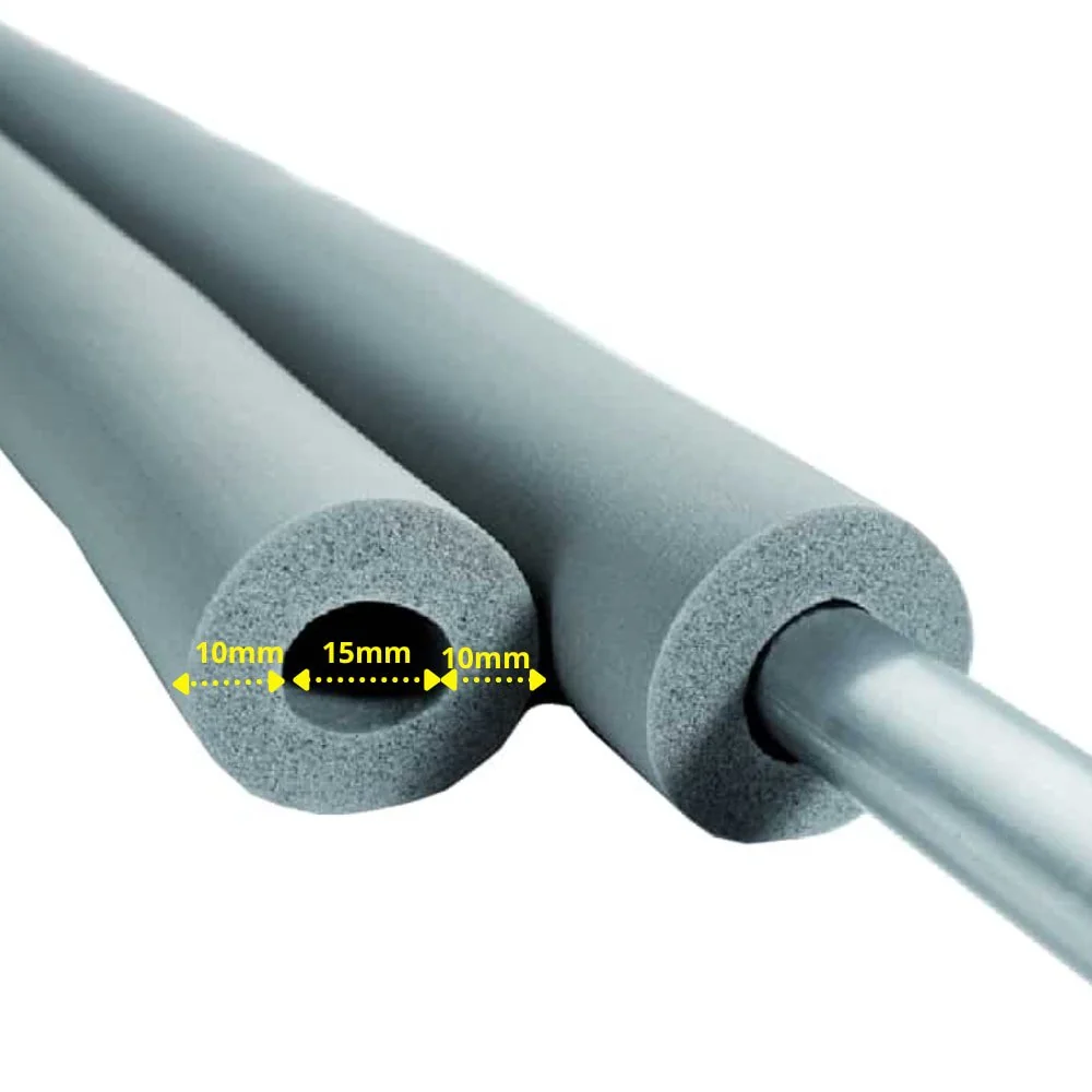 Rohrisolierung, Heizungsrohrisolierung 15mm, 2m Kautschuk, Dämmung 50% GEG