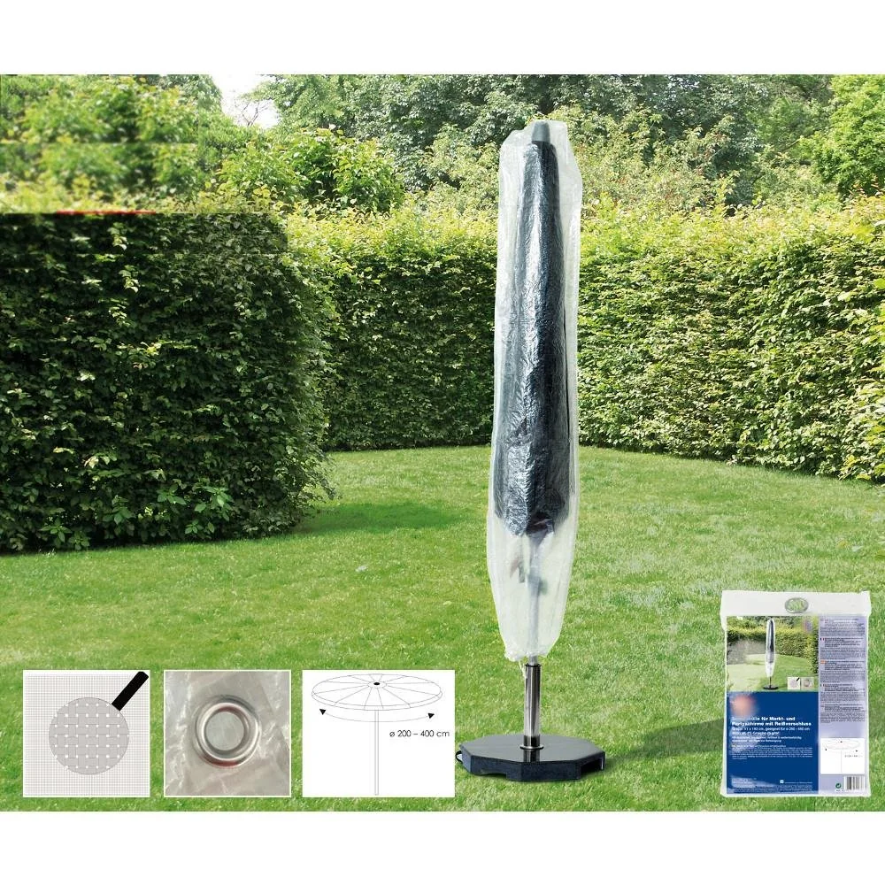 Transparente Gartenschirm-Schutzhülle für Ø 200 bis 400 cm