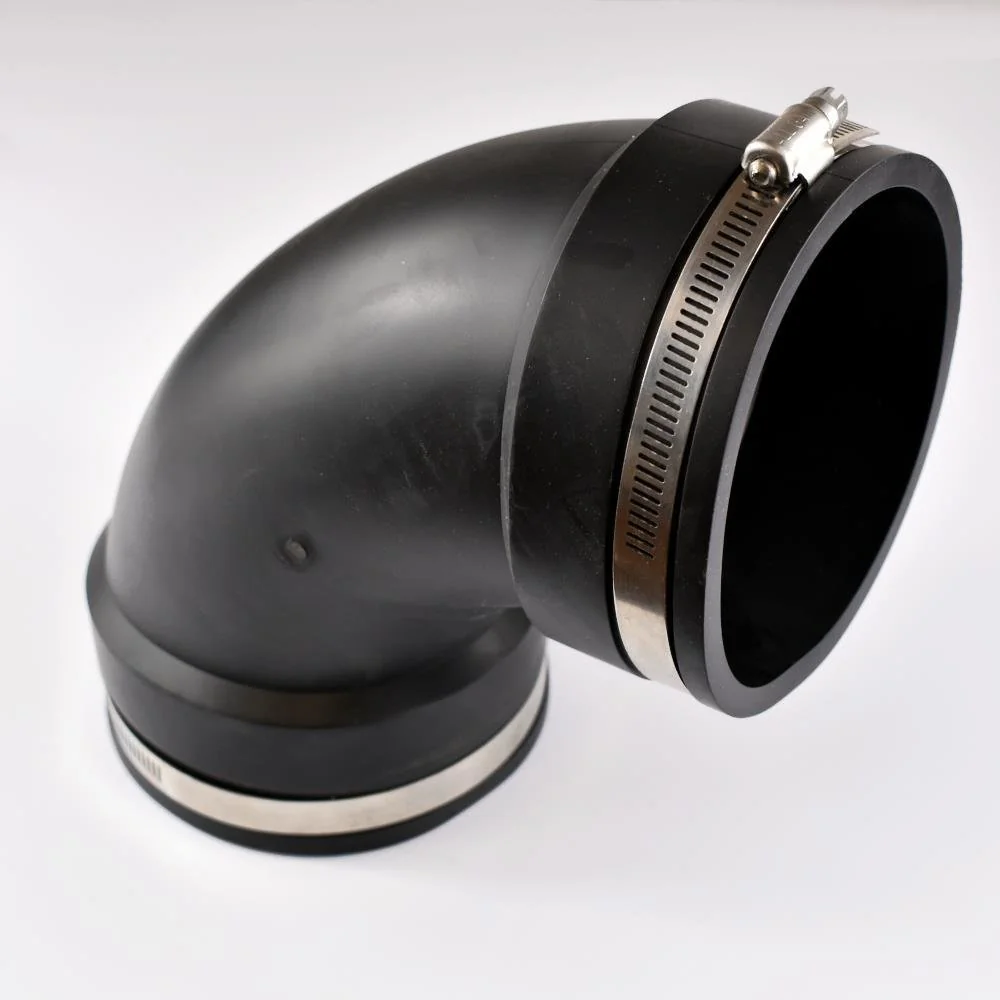 Flexibler Rohrverbinder, PVC Elastomer, Rohrbogen 90mm