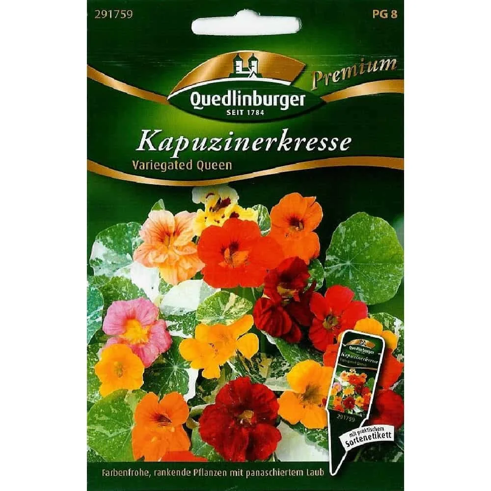 "Kapuzinerkresse Samen, Variegated Queen, essbare Kletterpflanze von image"