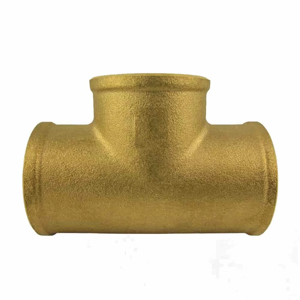 "Messing T-Stück, Gewindefitting, reduziert, 3/4" IG x 1/2" IG x 3/4" IG image"