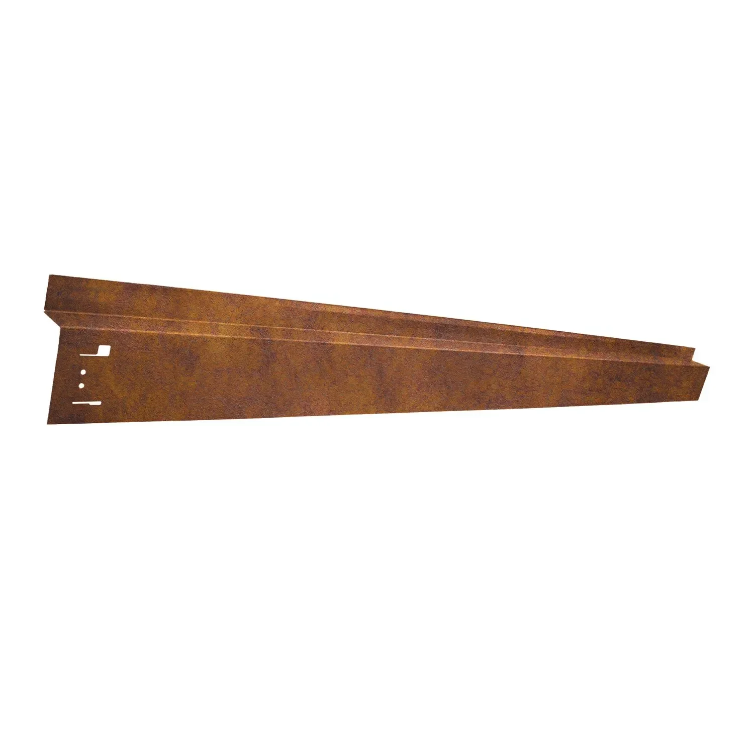Rasenkante mit Radlauf Cortenstahl, Mahkante, Rasenmähkante - Abschlussstück, 1130 x 40 x 0,9 mm