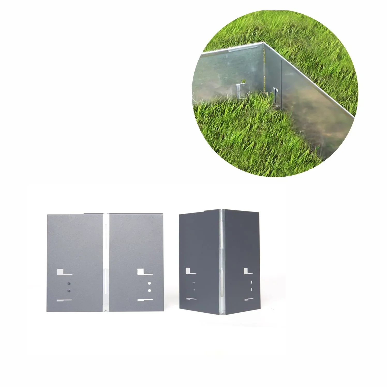 "Alu/Zink Ecke für Rasenkante 18.5cm | Rasenkanten | Beeteinfassung | Beetumrandung | Beetbegrenzungen, Color-GS: ohne Farbe image"