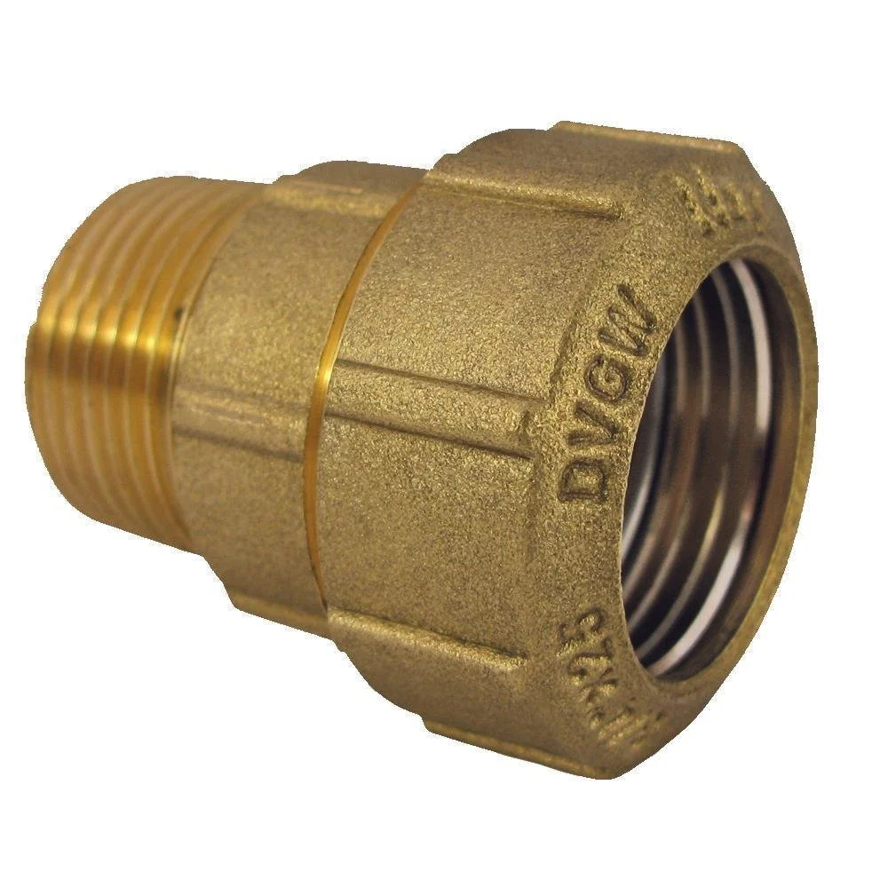 "PE Rohr Verschraubung 32mm, Messing Kupplung, PE Rohr Verbinder image"