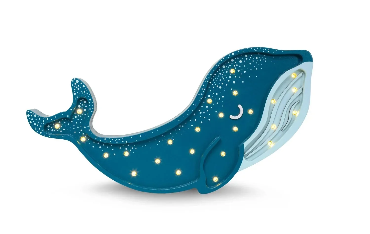 Little Lights Nachtlicht Kinder, Nachtlampe Walfisch - 100% Kiefernholz natur, Farbe: Galaxie-Krickente