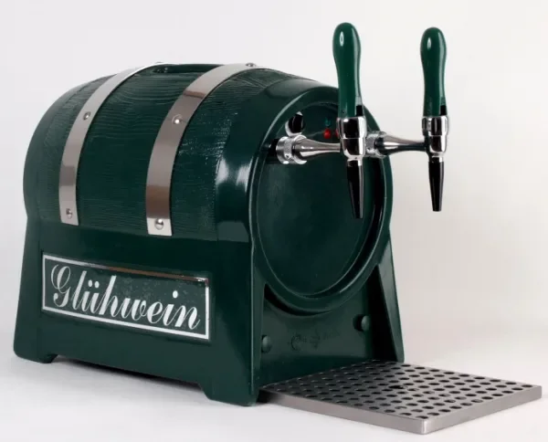Glühweinzapfanlage, Getränke durchlauferhitzer - mit selbstansaugender Pumpe, Fassform, 2-leitig 6 kW