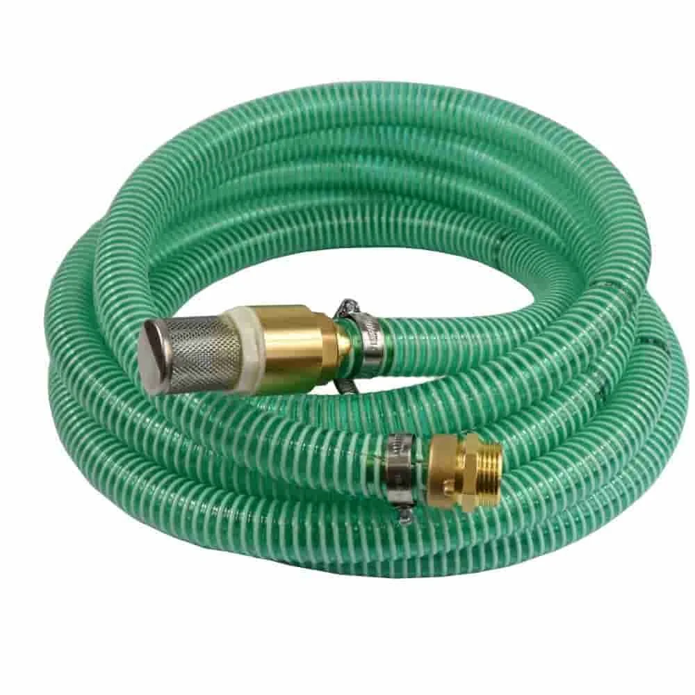 "1"/25mm Saug- + Druckschlauch mit Saugkorb, Rückschlagventil + 1" AG Doppelnippel 4m image"