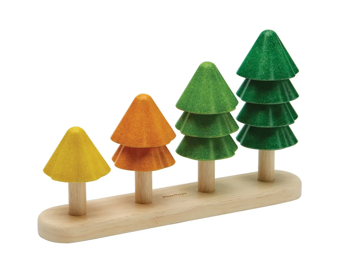 Plan Toys - Sortierspielzeug - Sortieren und Zählen Bäume, Gummibaumholz