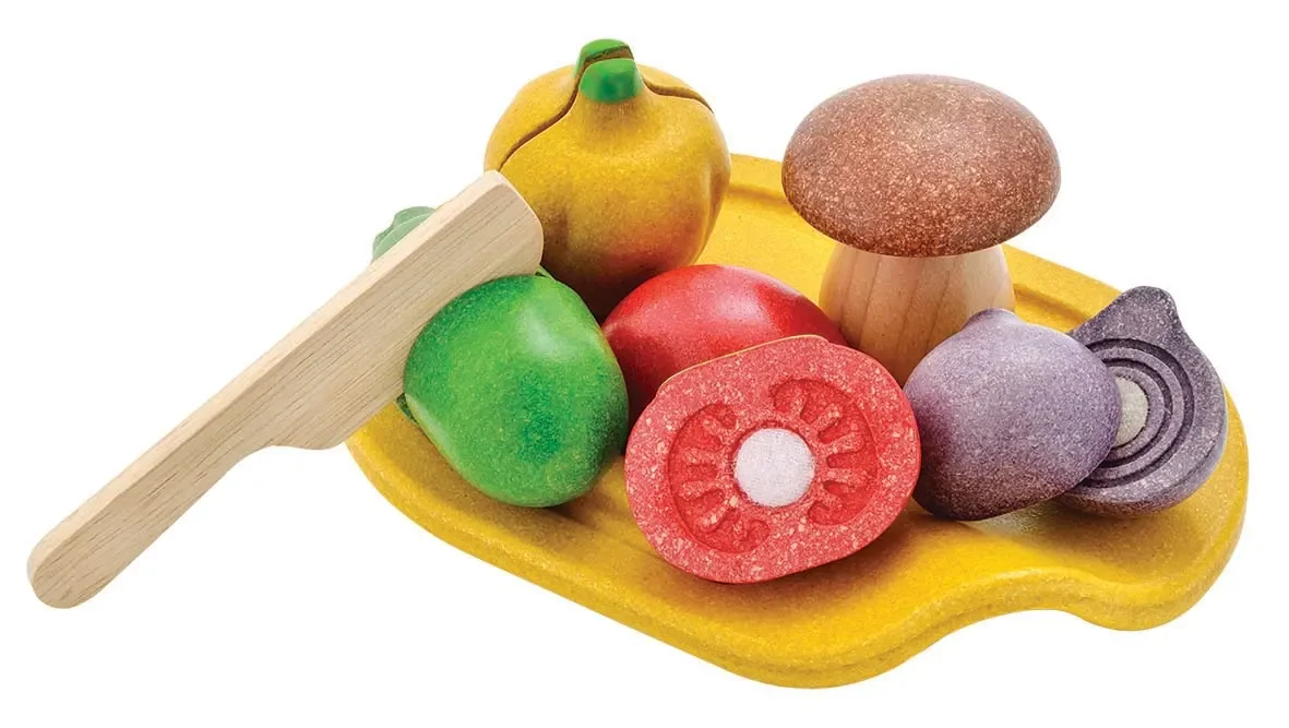 Plan Toys - Gemüse zum Schneiden, Gummibaumholz
