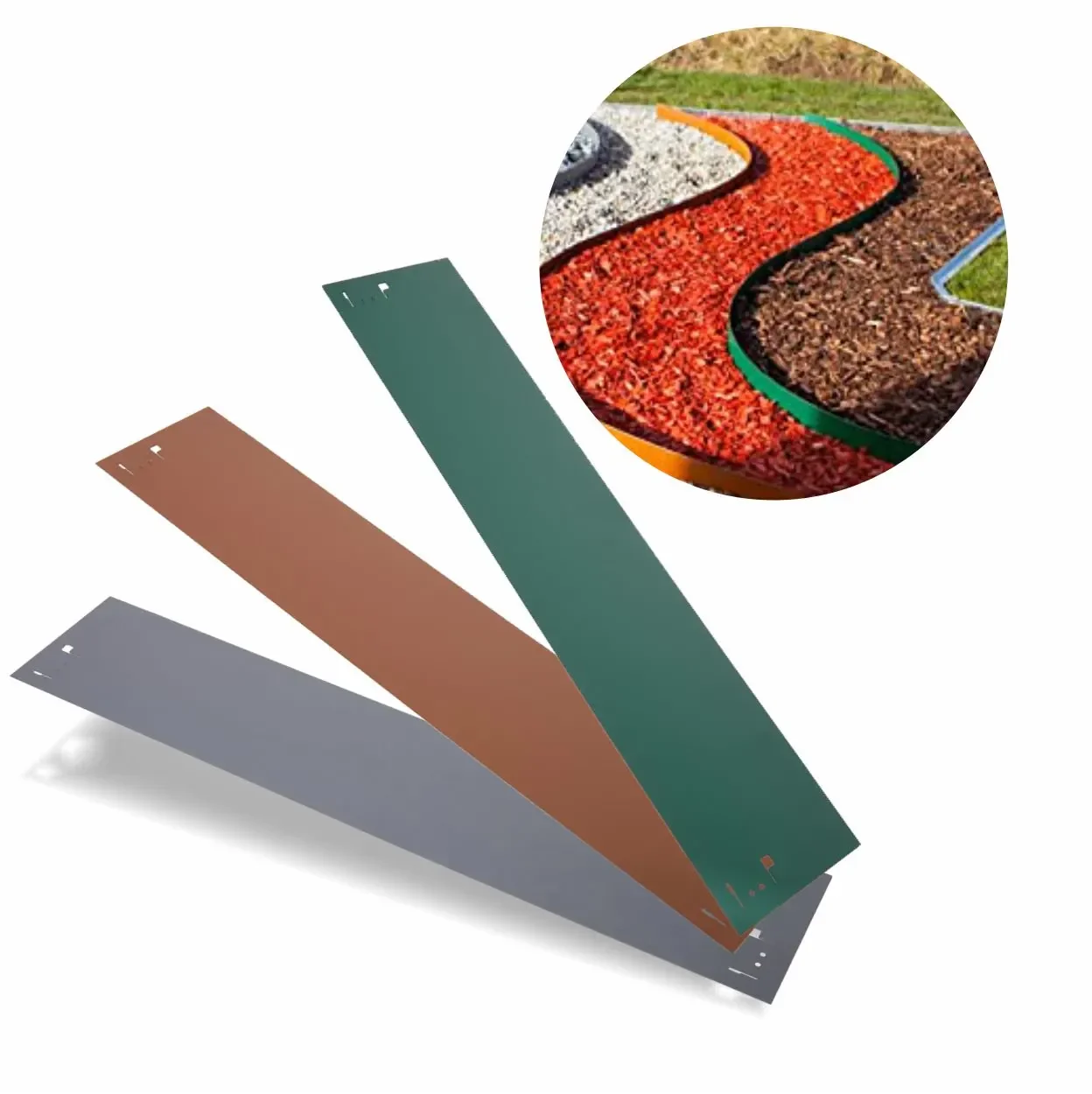 Rasenkanten Metall 18.5 cm x 120 cm | Beeteinfassung | Beetumrandung | Beetbegrenzungen, Color-GS: ohne Farbe