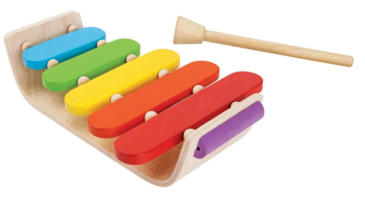 Plan Toys - Musikspielzeug - Xylophone oval, Gummibaumholz