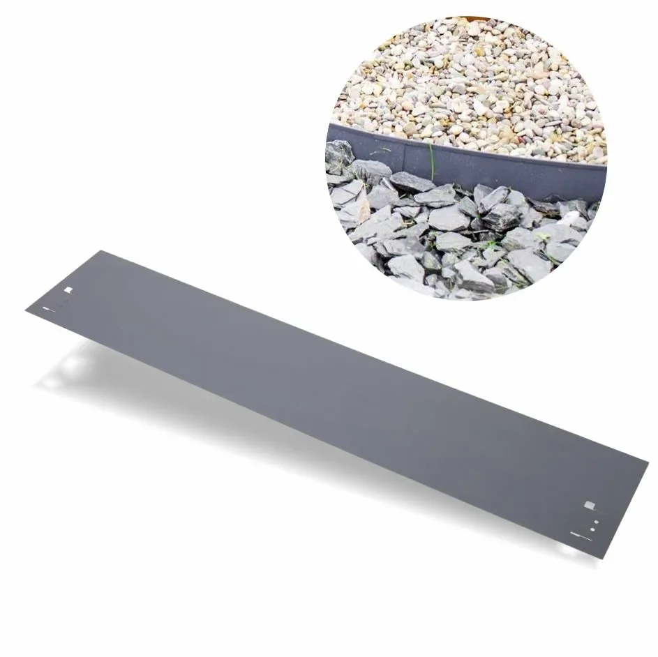 "Rasenkanten Metall Höhe 13.5-18.5 cm Länge 120 cm  | Beeteinfassung | Beetumrandung | Beetbegrenzungen, Farbe: Grau; Größe: 1 Stück 13.5cm image"
