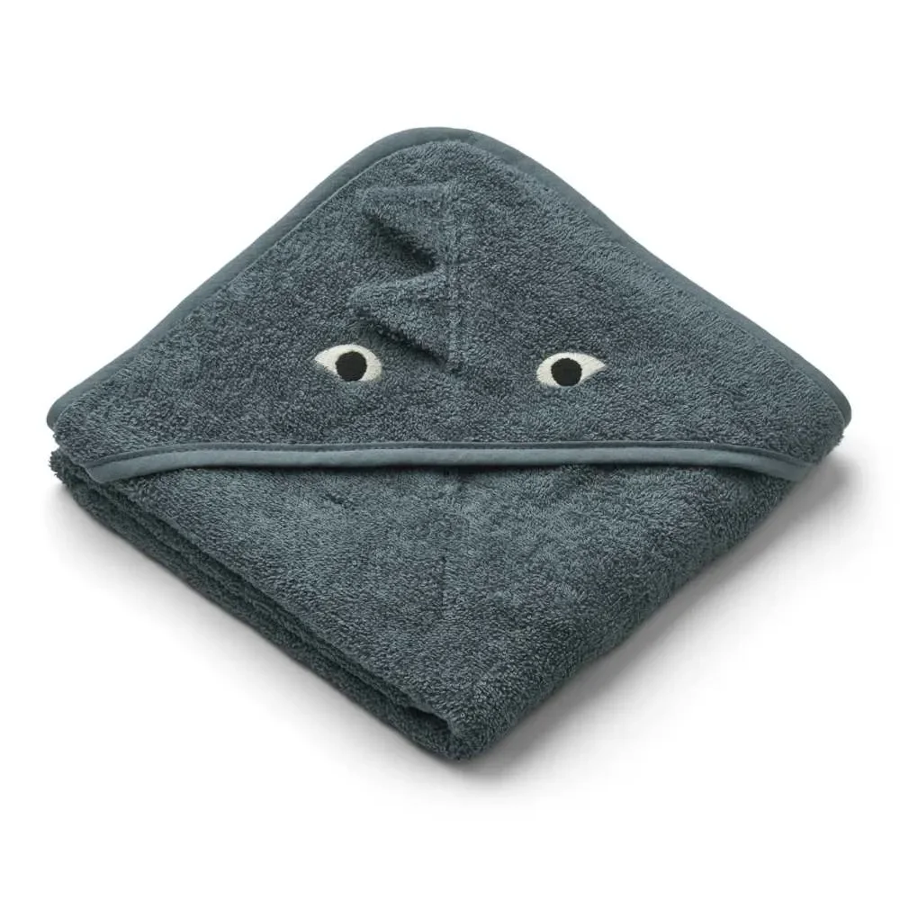 Liewood Albert Baby Kapuzen Handtuch Drache blau
