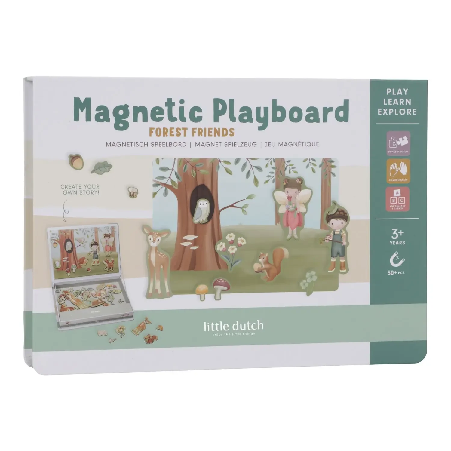 "Little Dutch Steckpuzzle, Magnetpuzzle - Forest Friends, Mehrfarbig image"
