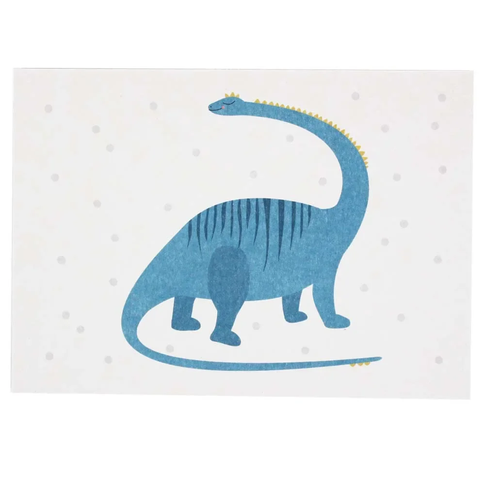 Ava & Yves Postkarte Dino blau