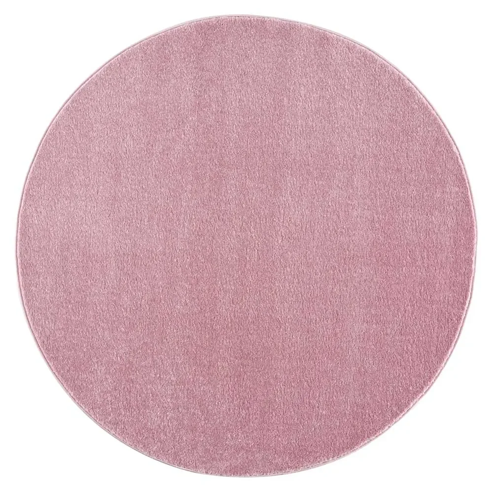 Livone Teppich rund uni rosa