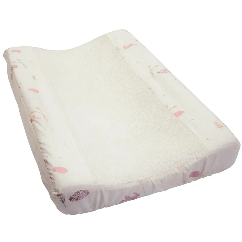 Taftan Bezug Wickelauflage Hello World rosa beige